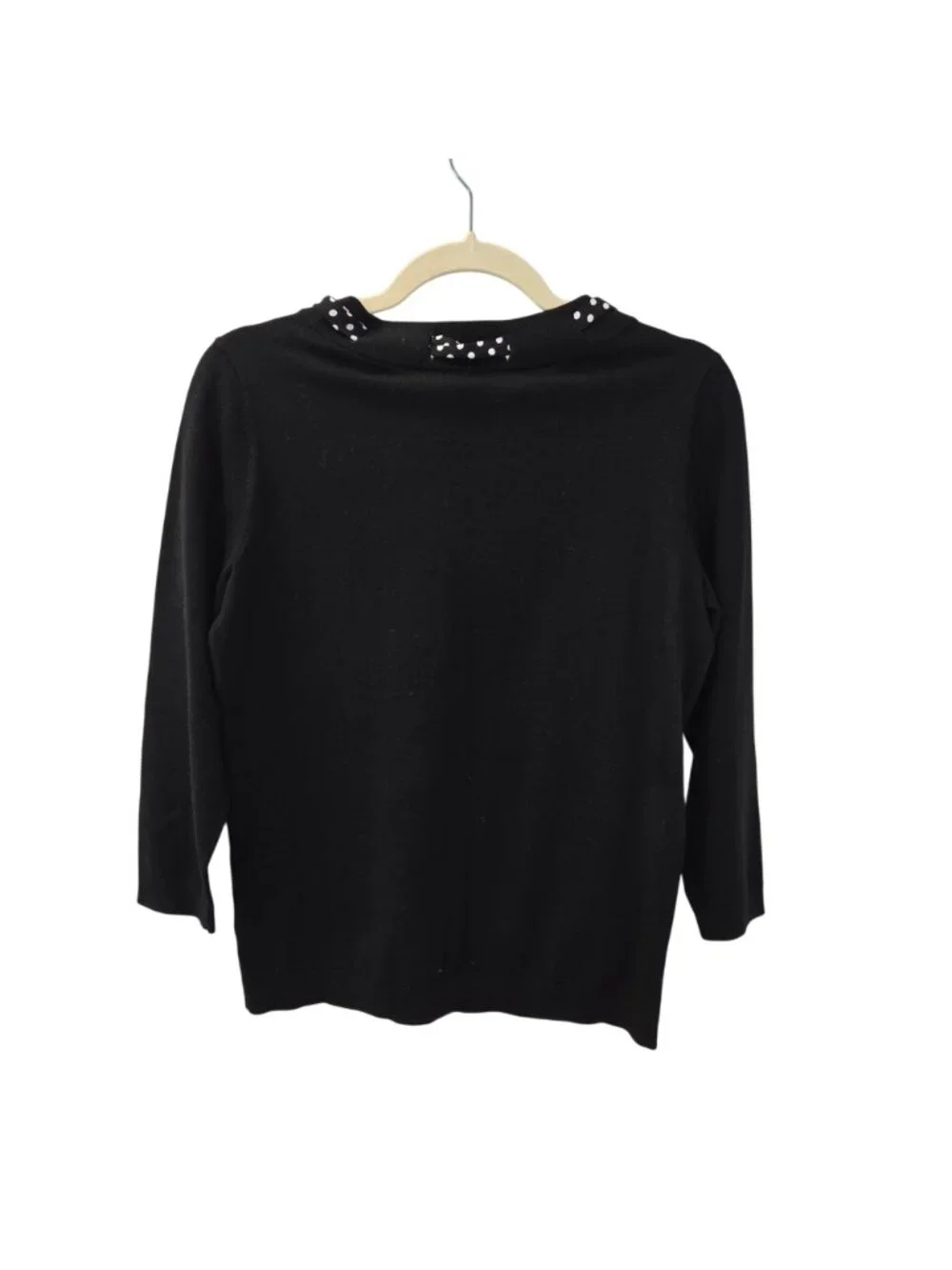 NWT Talbots Outlet Polka Dot Ribbon Detail 3/4 Sleeve Sweater Size Small